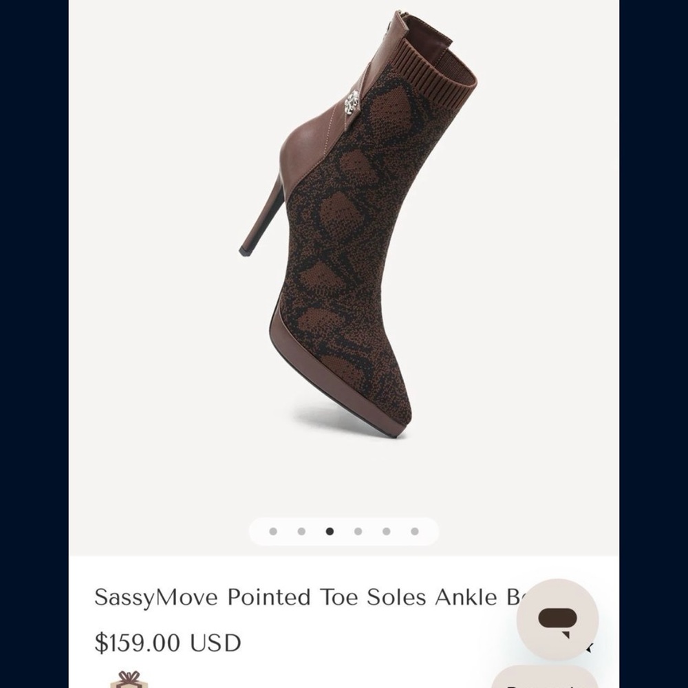 Chic Brown Patterned Heeled Boots - image 4